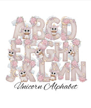 Load image into Gallery viewer, Unicorn Alphabet Letters | Ready to Press Sublimation Design | Sublimation Transfer | Obsessed With The Heat Press ™