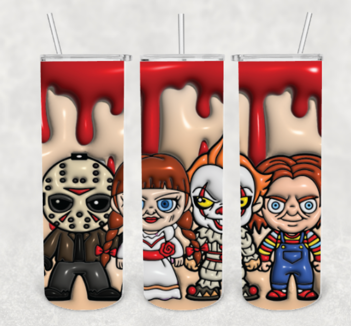 4 Character | 3d | Halloween | Ready to Press Sublimation Design | Sublimation Transfer | Obsessed With The Heat Press ™