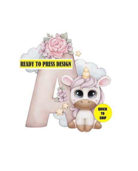 Unicorn Alphabet Letters | Ready to Press Sublimation Design | Sublimation Transfer | Obsessed With The Heat Press ™