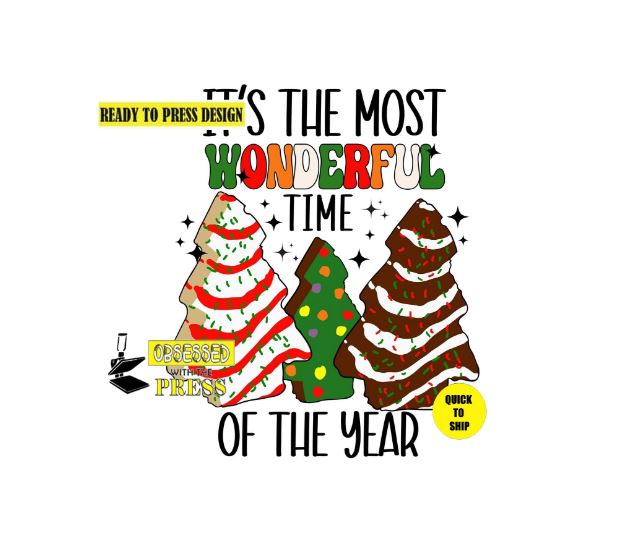 Most Wonderful Time Of The Year | Ready to Press Sublimation Design | Sublimation Transfer | Obsessed With The Heat Press ™
