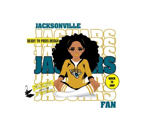 Jaguars Girl NFL 2 | Ready to Press Sublimation Design | Sublimation Transfer | Obsessed With The Heat Press ™