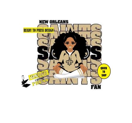Saints Girl NFL 2 | Ready to Press Sublimation Design | Sublimation Transfer | Obsessed With The Heat Press ™